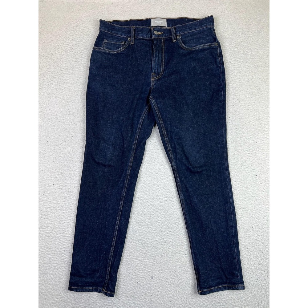 Everlane The Slim Fit Jeans Mens 33 (Fits 34x30) Blue Organic Cotton Denim